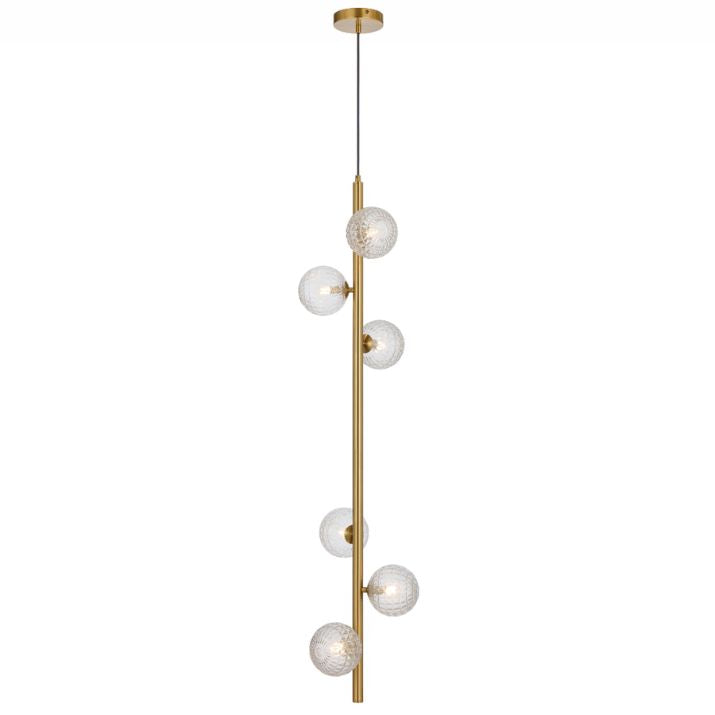 ELSON 6 Pendant Light - Antique Gold/Clear Prism