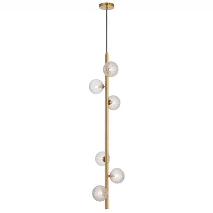 ELSON 6 Pendant Light - Antique Gold/Clear Prism