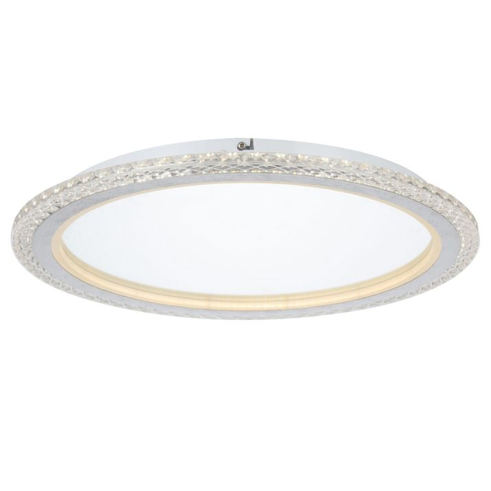 50CM 32W 3CCT LED Oyster Dimmable Ceiling Light - Chrome
