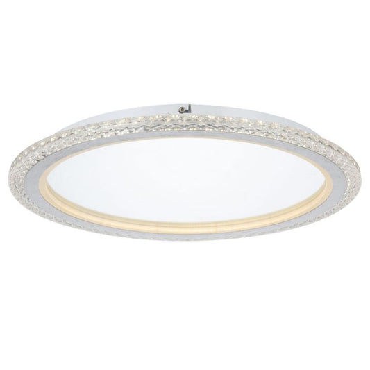 50CM 32W 3CCT LED Oyster Dimmable Ceiling Light - Chrome