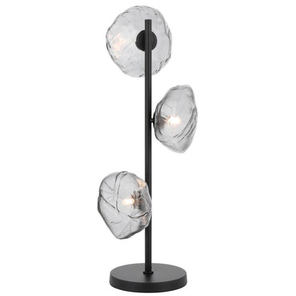 ZECCA 3 Light Table Lamp - Black/Smoke