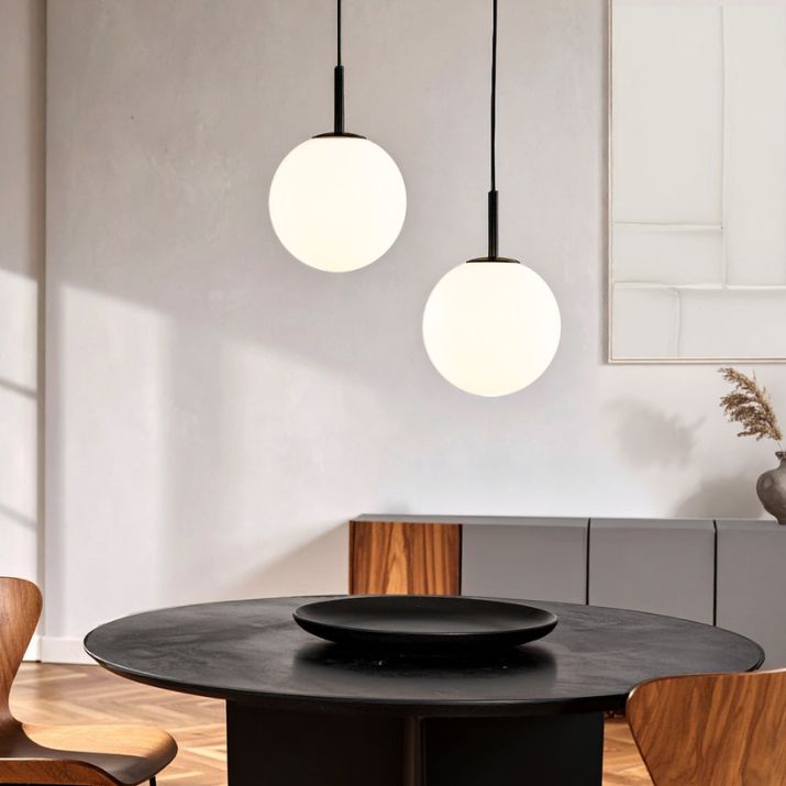 Bally 12 Pendant Light - Nickel / Opal Matt