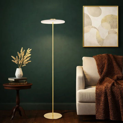 Amity LED Floor Lamp - Brass Matt | Opal
