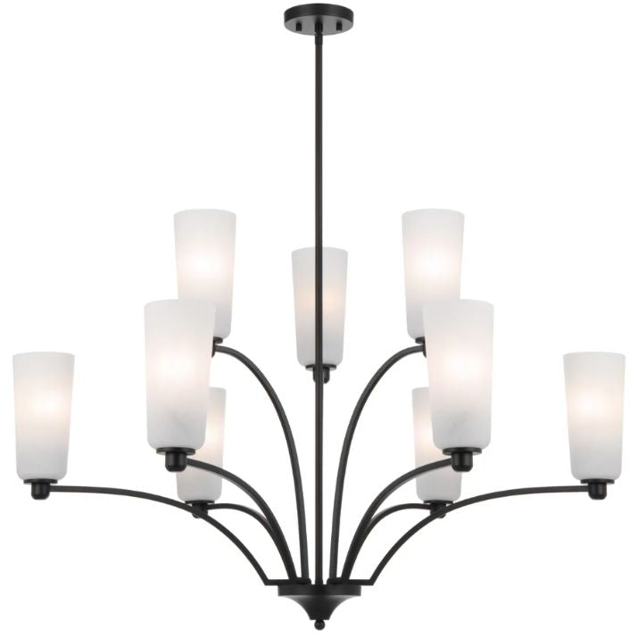 Brevan 9 Light Pendant - Black