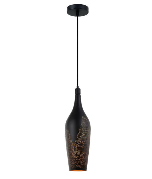MARRAKESH: Bohemian Interior Bottle Shape Pendant Light - Black