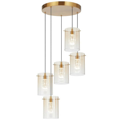 Creval 5 Light Pendant - Antique Gold