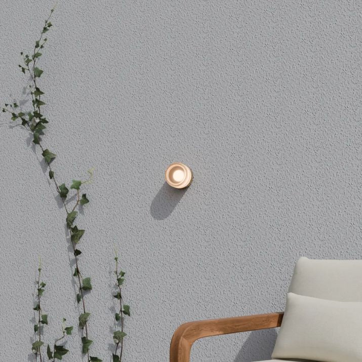 Gull Round Ribbed Acrylic 3CCT LED Exterior Wall Light - Brass
