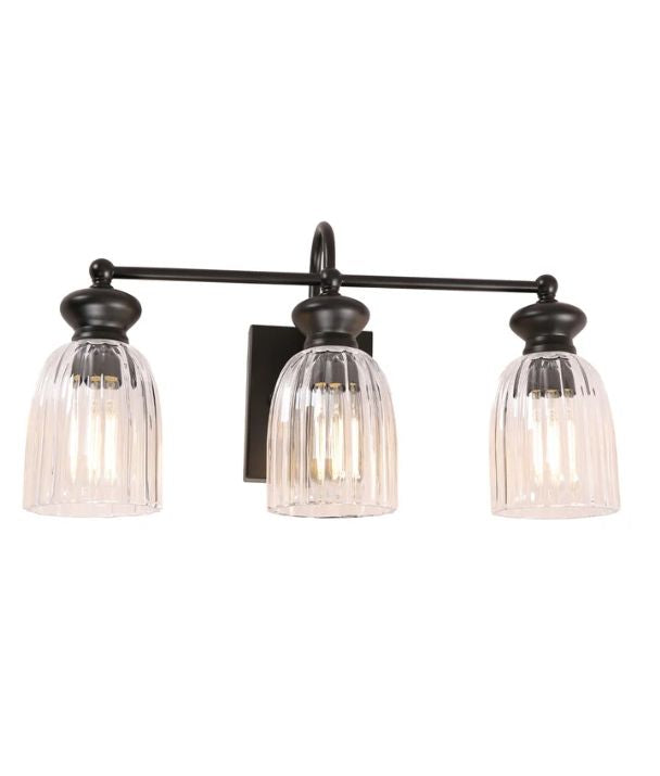 SINO: Interior Ellipse Triple Black & Clear Glass Shade Wall Light