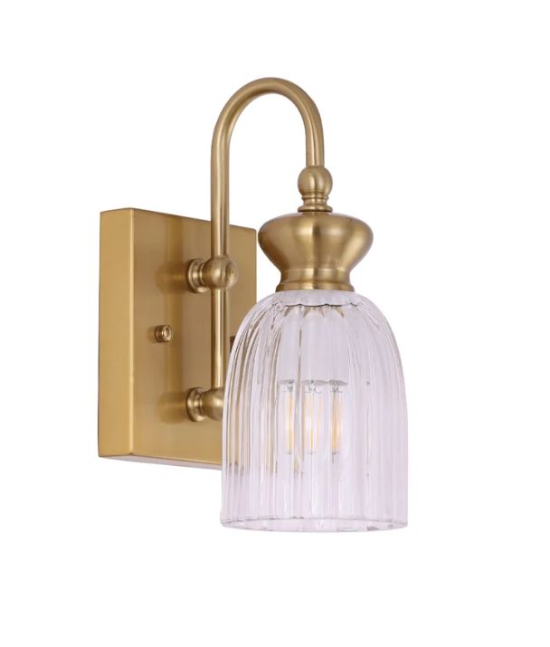 SINO: Interior Ellipse Single Clear Glass Shade Wall Light - Brass