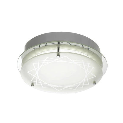 FOSCO Round 20W LED Oyster Dimmable Ceiling Light - Chrome / Frost