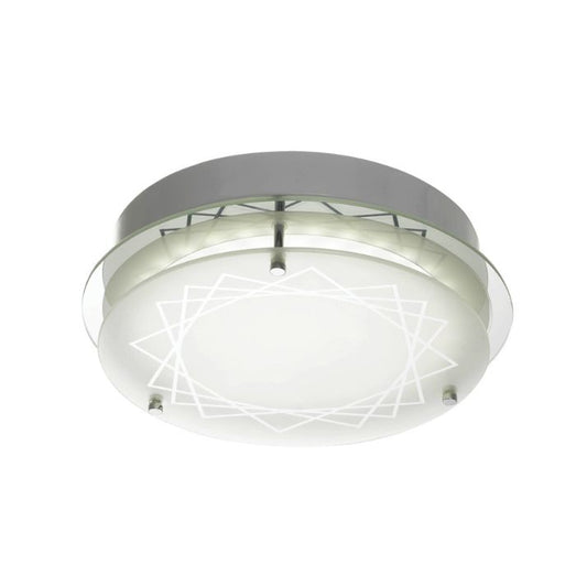 FOSCO Round 20W LED Oyster Dimmable Ceiling Light - Chrome / Frost
