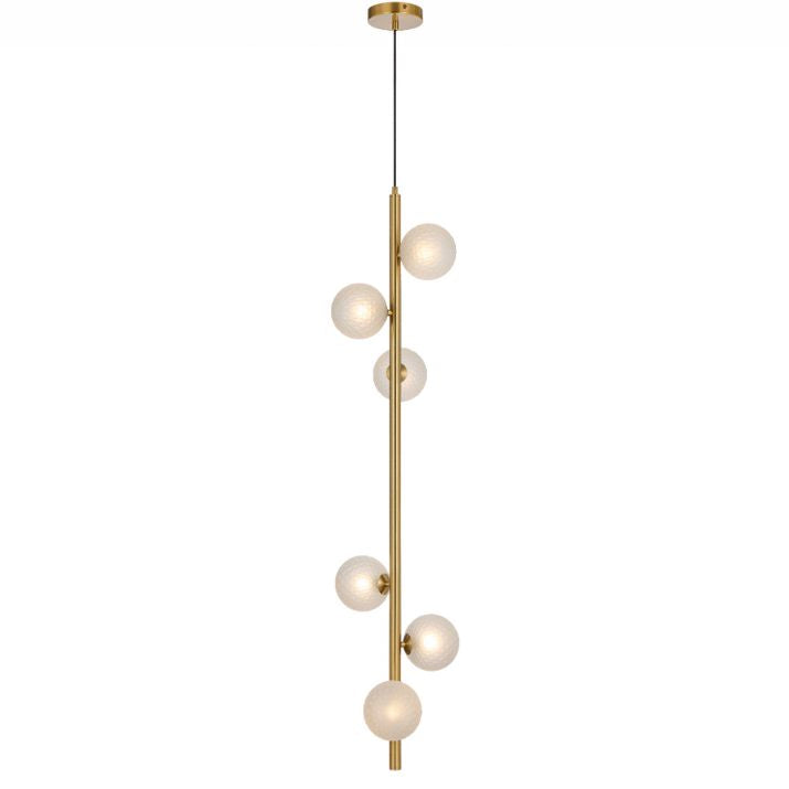 ELSON 6 Pendant Light - Antique Gold/Frost Tear