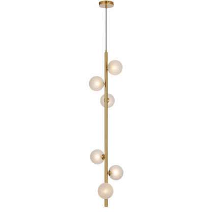 ELSON 6 Pendant Light - Antique Gold/Frost Tear