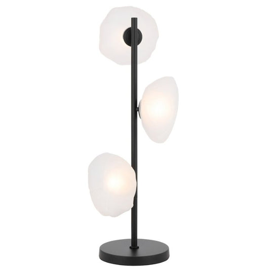ZECCA 3 Light Table Lamp - Black/Frost