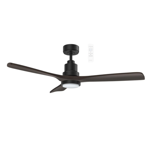 Mallorca DC 52″ Matt Black/Walnut Smart Ceiling Fan With WIFI Remote Control + LED Light