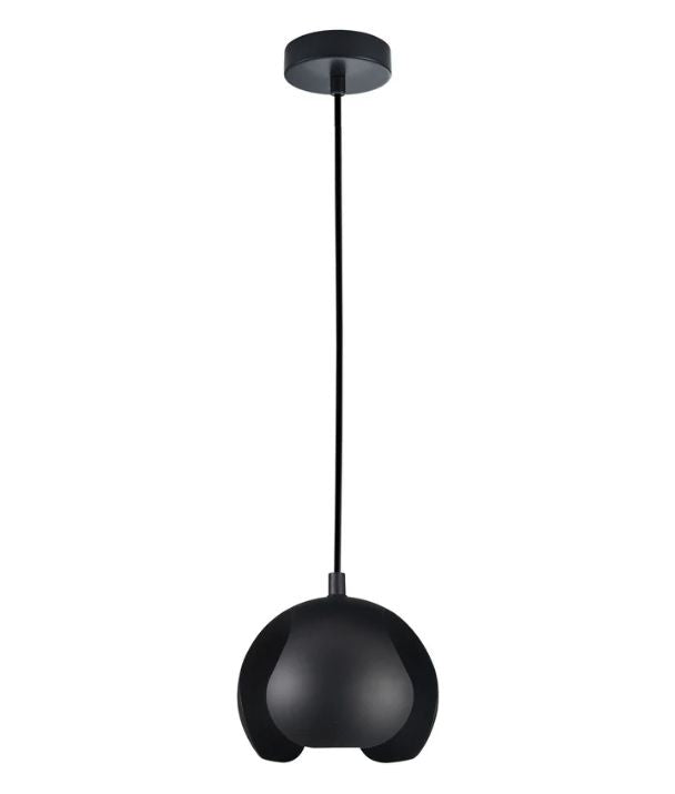 VAINA: Minimalist Scandinavian Interior Small Iron Dome Shape Pendant Light - Black