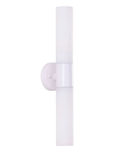 VARA: Interior Tubular Up/Down Opal Glass Wall Light - White
