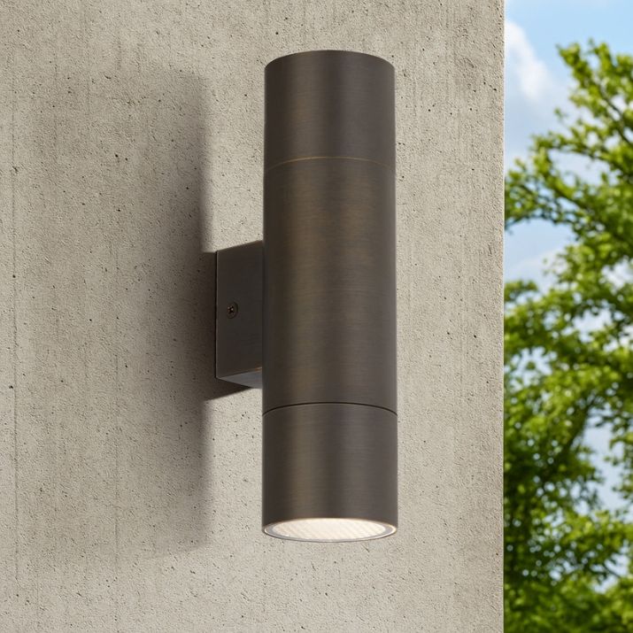 Walsh Twin Exterior Wall Light - Antique Brass