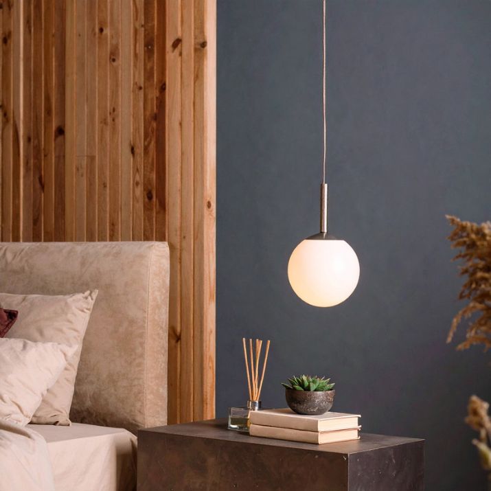 Bally 8 Pendant Light - Nickel / Opal Matt
