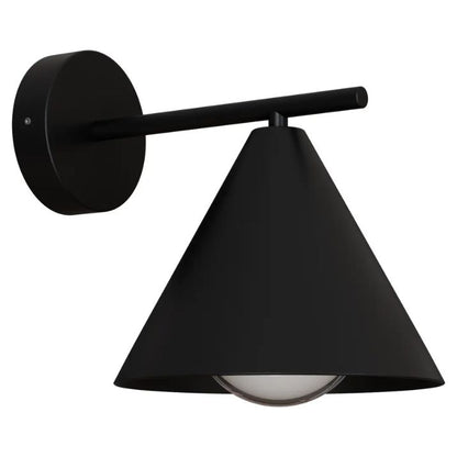 Calibo Becard Minimalist Cone Long Arm Outdoor Wall Light - Black