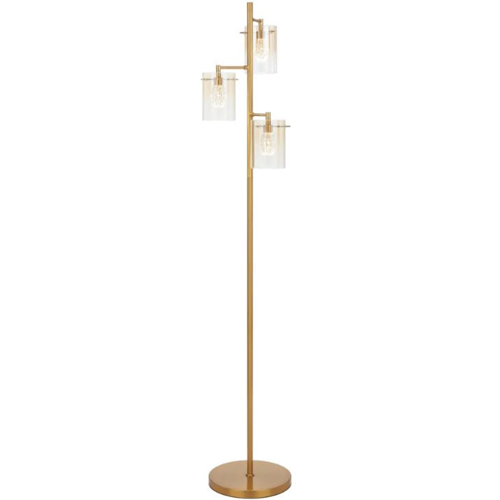 Crevil 3 Light Floor Lamp - Antique Gold