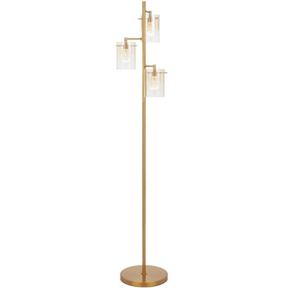 Crevil 3 Light Floor Lamp - Antique Gold