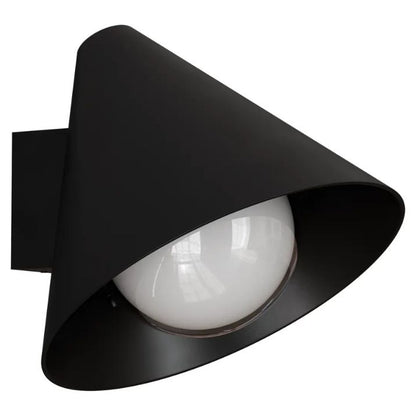 Calibo Becard Minimalist Cone Outdoor Wall Light - Black