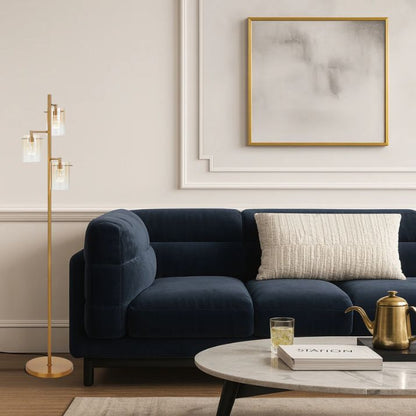 Crevil 3 Light Floor Lamp - Antique Gold