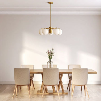 Marsten 5 Pendant Light - Antique Gold | Opal Matt