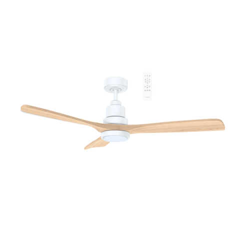 Mallorca DC 42″ Matt White/Natural Smart Ceiling Fan With WIFI Remote Control + LED Light