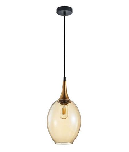 BROTE: Retro Interior Bronze Amber Wine Glass Shape Pendant Lights