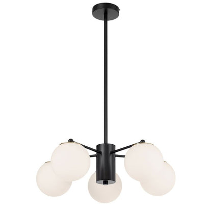Marsten 5 Pendant Light - Black | Opal Matt