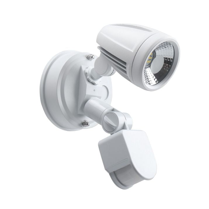 ILLUME Single Exterior LED Spotlight with Sensor - White