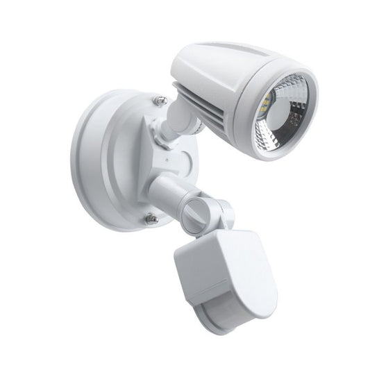 ILLUME Single Exterior LED Spotlight with Sensor - White