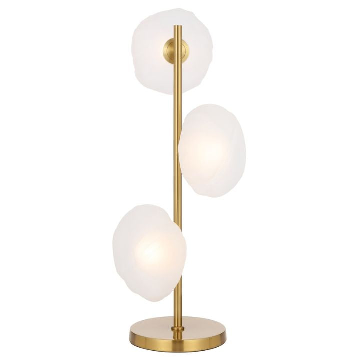 ZECCA 3 Light Table Lamp - Antique Gold/Frost