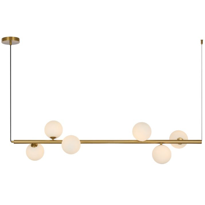ELSON 6 Pendant Light - Antique Gold/Opal Matt