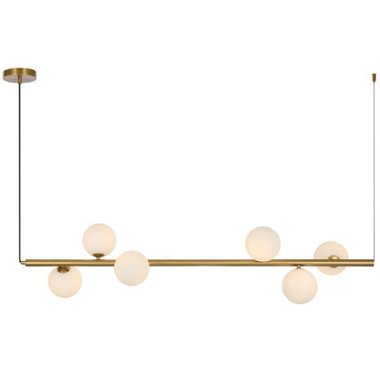 ELSON 6 Pendant Light - Antique Gold/Opal Matt