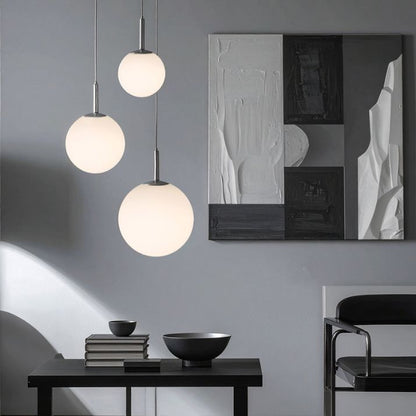 Bally 12 Pendant Light - Nickel / Opal Matt