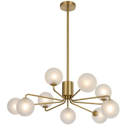 FELTON 9 Pendant Light - Antique Gold/ Frost Tear