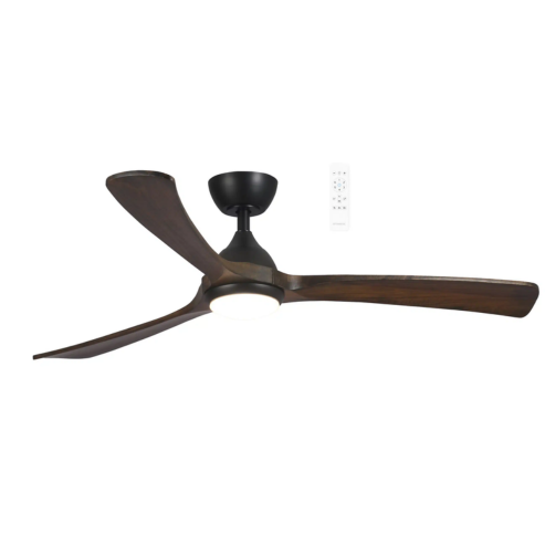 Norfolk DC 48″ Matt Black/Walnut Smart Ceiling Fan With WIFI Remote Control + LED Light