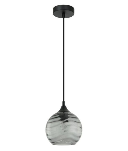 MARBRE: Modern Retro Interior Wine Glass Wavy Glass Pendant Lights - Smokey Black