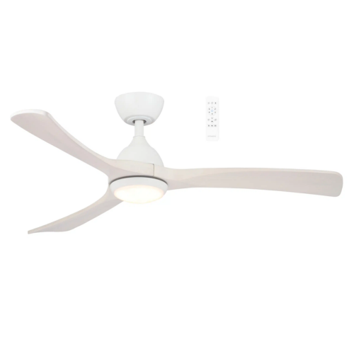 Norfolk DC 48″ Matt White/Whitewash Smart Ceiling Fan With WIFI Remote Control + LED Light