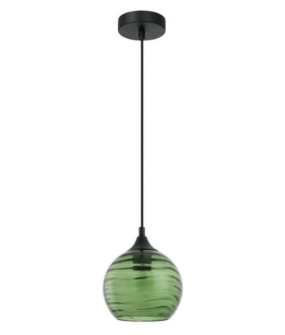 MARBRE: Modern Retro Interior Wine Glass Wavy Glass Pendant Lights - Green