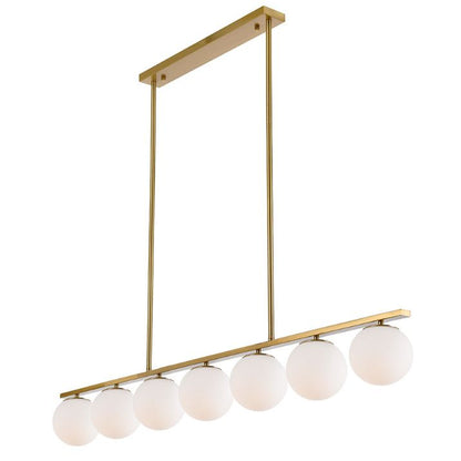 Marsten 7 Linear Pendant Light - Antique Gold | Opal Matt