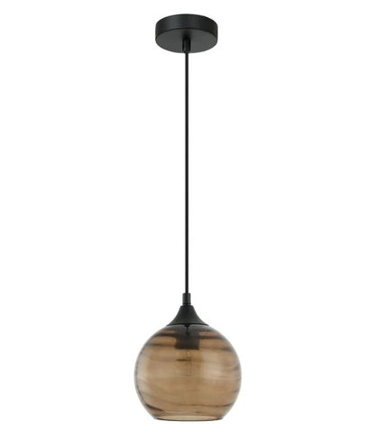 MARBRE: Modern Retro Interior Wine Glass Wavy Glass Pendant Lights - Amber