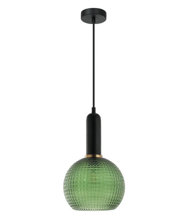 PELOTA: Modern Interior Wine Glass Segmented Glass Pendant Lights - Green