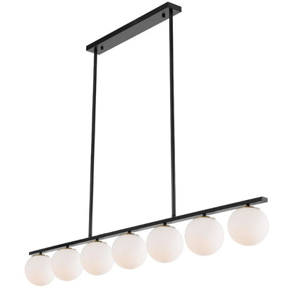 Marsten 7 Linear Pendant Light - Black | Opal Matt
