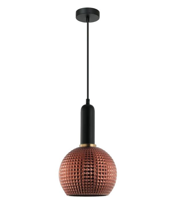 PELOTA: Modern Interior Wine Glass Segmented Glass Pendant Lights - Copper Painted