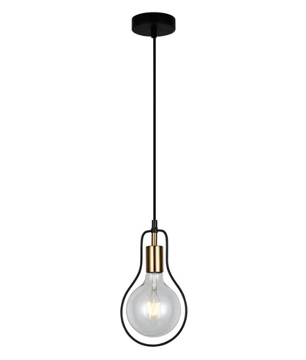 CONTOUR: Interior Black Wire Pear Shape Pendant Light