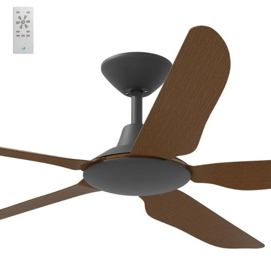 Calibo Storm 56" (1430mm) 5 Blade Indoor/Outdoor DC Ceiling Fan and Remote - Black & Koa
